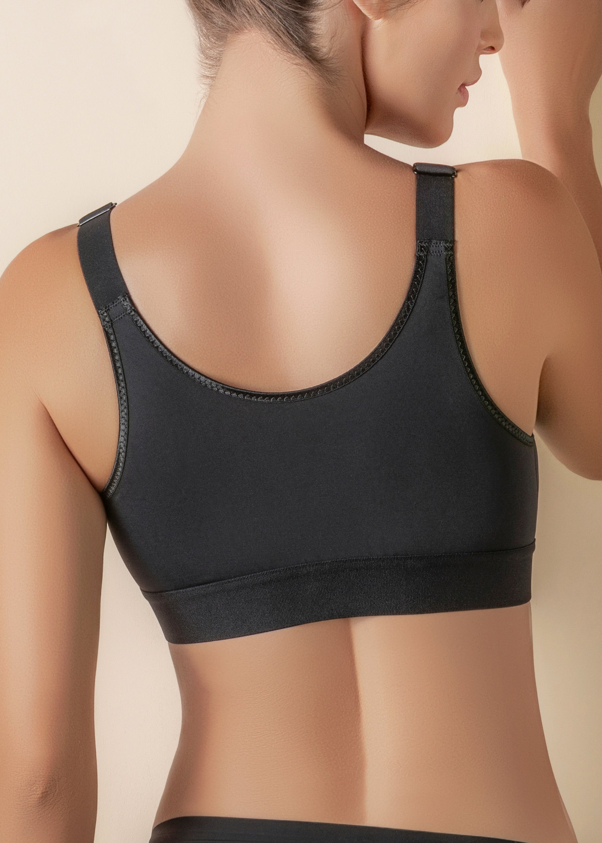 Sujetador postquirúrgico con apertura frontal y copa abatible para facilitar los cuidados - mod. 8002