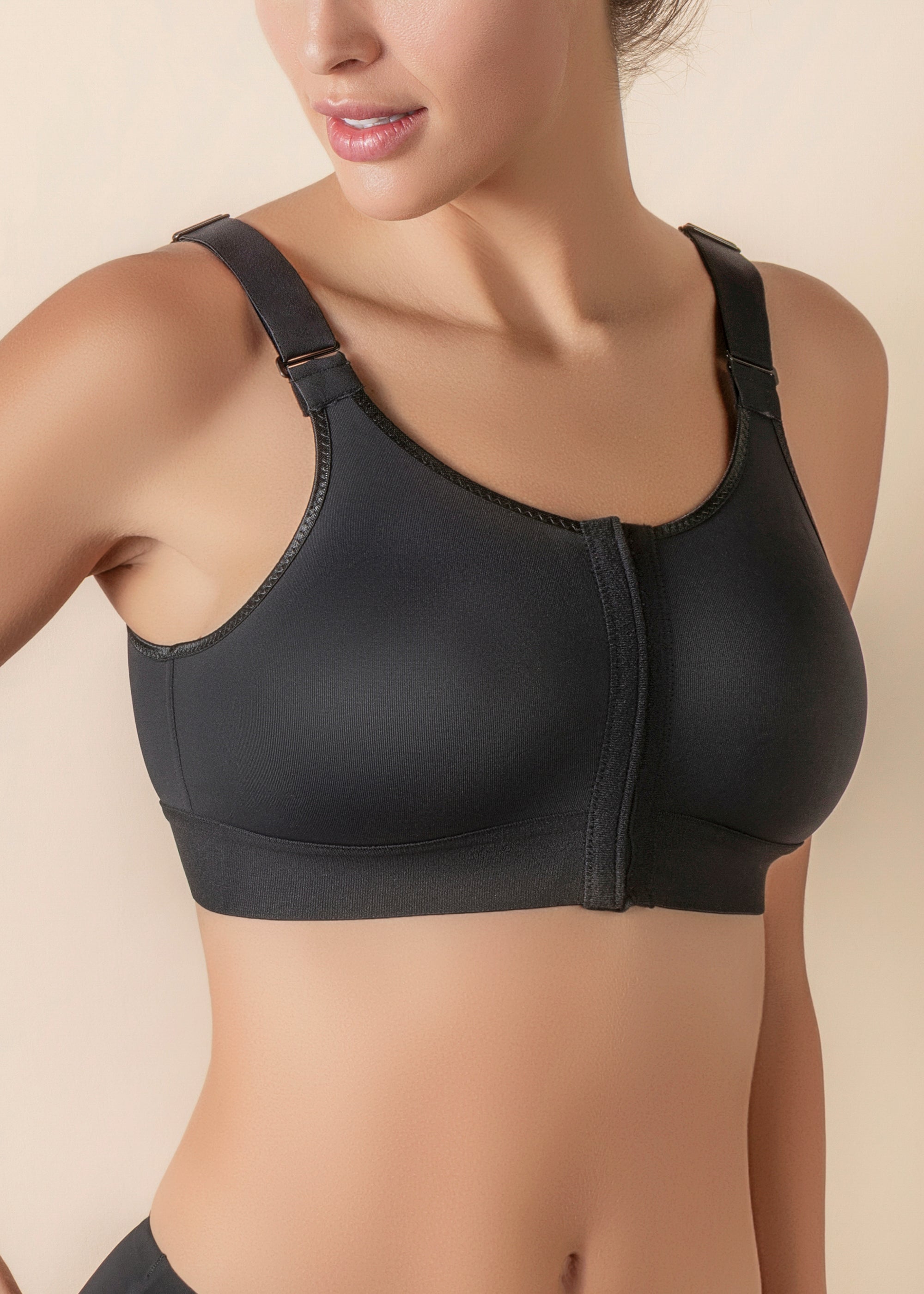 Sujetador postquirúrgico con apertura frontal y copa abatible para facilitar los cuidados - mod. 8002